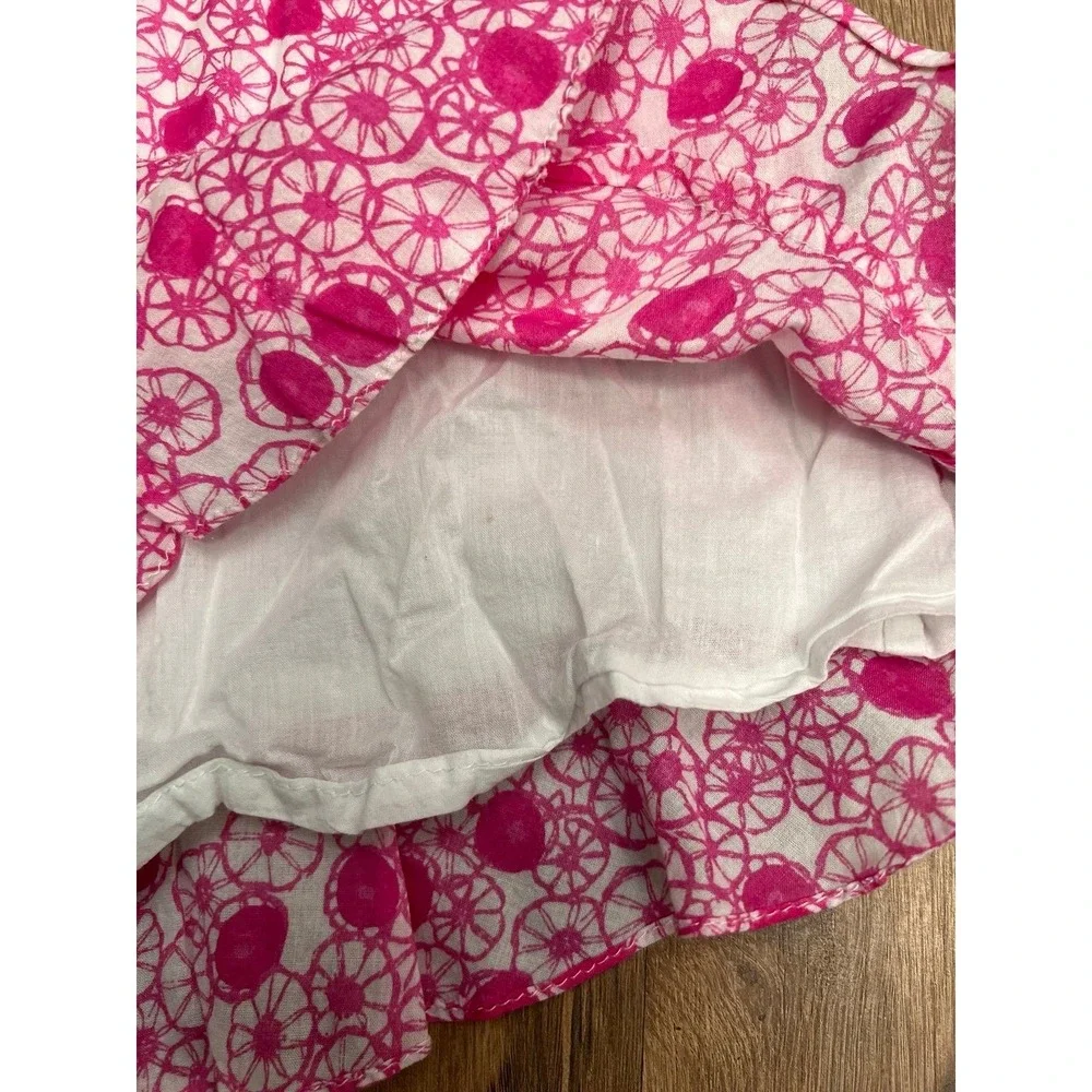 Isabel Garretón Girls 4 Pink Floral 100% Cotton Ruffle‎ Hem Dress Boutique